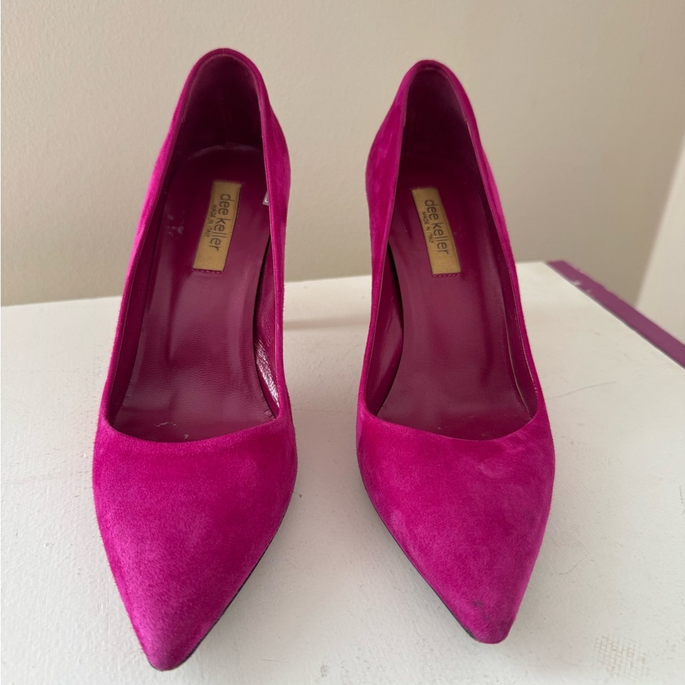 Dee Keller Vibrant Pink Suede Heels